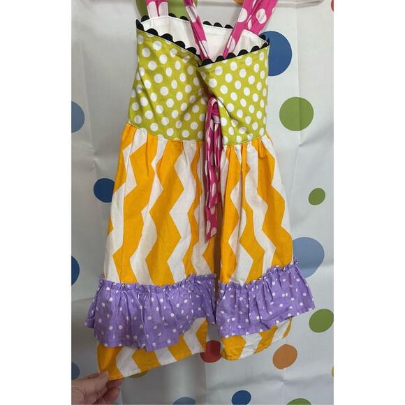 Multi Patterned Multi Color Girls Size 8 Sundress Wrap Style Open Back 🌸🌿 - Picture 9 of 12